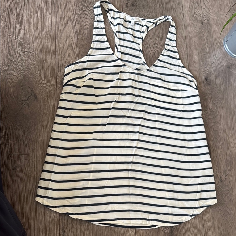 Striped Silk Sleeveless Women's Top